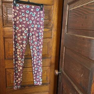 LuLaRoe Leggings in Purple, Blue, pink, and white with cute animals. SUPER SOFT